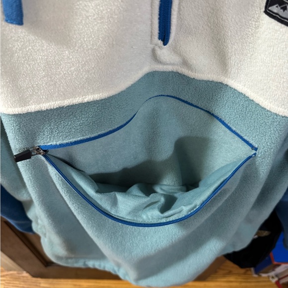 Massive Outdoor Men's Blue and White Fleece Hoodie - Picture 4 of 4